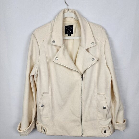 LA Hearts Pac Sun Cream Moto Jacket L - Picture 1 of 4